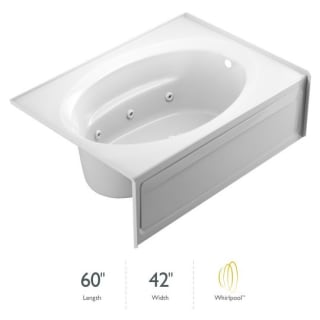 Jacuzzi J4s6042wrl1hxw White 60 X 42 Signature Three Wall Alcove Whirlpool Bathtub With 6 Jets Air Controls Rapidheat Water Heater Tiling Flange Skirt Right Drain And Left Pump With Cleanline Technology
