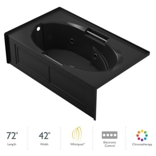 Jacuzzi Mjs7242wlr2chb Black 72 X 42 Majora Three Wall Alcove Comfort Whirlpool Bathtub With 8 Jets Basic Controls Heater Chromatherapy Left Drain And Right Pump Faucet Com