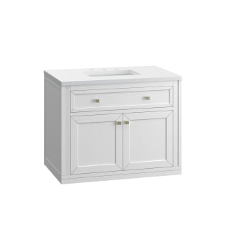 A thumbnail of the James Martin Vanities 305-V36-3WZ-HW Glossy White / Champagne Brass