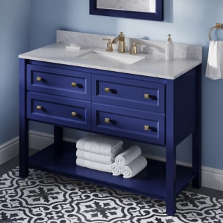 A thumbnail of the Jeffrey Alexander VKITADL48 Hale Blue / White Carrara Marble Top