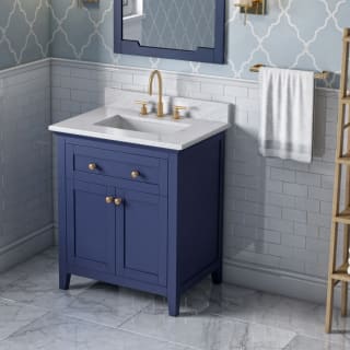 A thumbnail of the Jeffrey Alexander VKITCHA30 Hale Blue / White Carrara Marble Top
