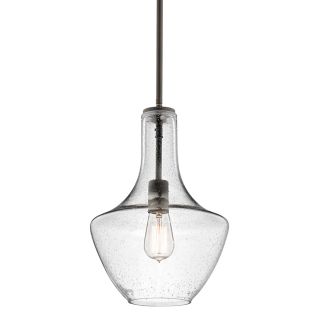 Kichler 42141CHCLR Everly Single Light 11" Wide Pendant with Clear Blown Glass S 