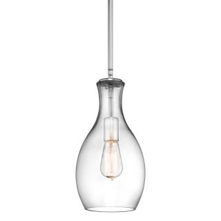Kichler 42141CHCLR Everly Single Light 11" Wide Pendant with Clear Blown Glass S 