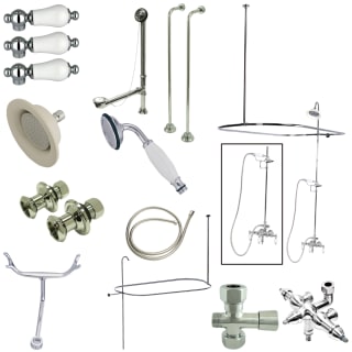 Kingston Brass Cck3141pl Polished Chrome Vintage Shower System With Shower Head Hand Shower Slide Bar Shower Arm Hose And Valve Trim Faucetdirect Com