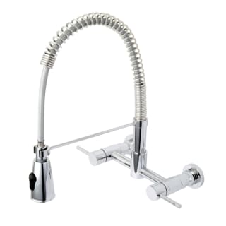 Kingston Brass Gs8281dl Polished Chrome Concord 1 8 Gpm Wall Mounted Bridge Pull Down Kitchen Faucet