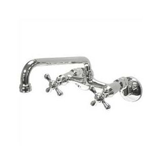 Kingston Brass Ks200m Chrome Double Handle Wall Mounted Kitchen Faucet Faucet Com