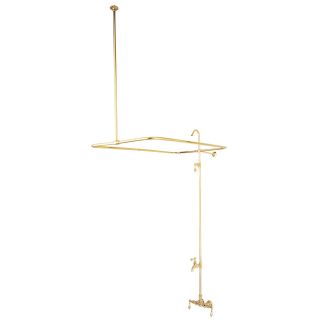 Kingston Brass Cc61t2 Polished Brass Vintage Deck Mounted Clawfoot Tub Filler With Shower System And Metal Lever Handles Faucetdirect Com