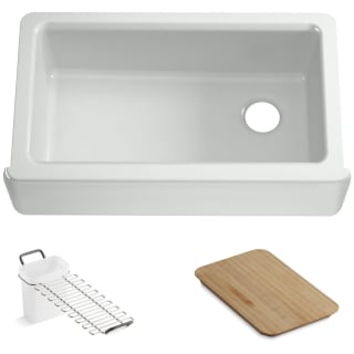 KOHLER Riverby Biscuit Cast Iron 35.6875 in. Single Bowl Farmhouse Apron Kitchen Sink