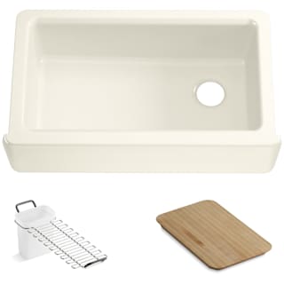 KOHLER Riverby Biscuit Cast Iron 35.6875 in. Single Bowl Farmhouse Apron Kitchen Sink