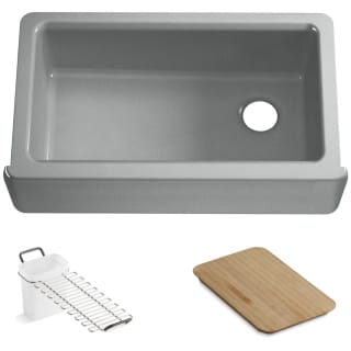 KOHLER Riverby Biscuit Cast Iron 35.6875 in. Single Bowl Farmhouse Apron Kitchen Sink