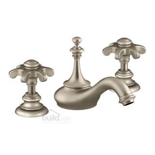 Kohler K 72758 3m Bv Vibrant Brushed Bronze Artifacts Widespread Bathroom Faucet With Cross Handles Free Metal Pop Up Drain Assembly With Purchase Faucet Com