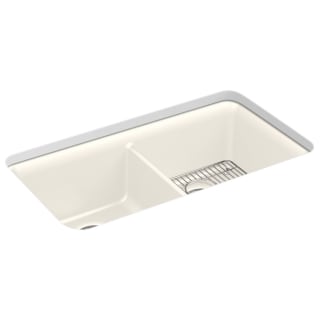 Kohler K 8199 Cm3 Matte Taupe Cairn 33 1 2 Neoroc Granite Composite Undermount Double Equal Basin Kitchen Sink With One Sink Rack Included Faucet Com