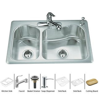A thumbnail of the Kohler Staccato-K-3361-4-Package Stainless Sink / Brushed Chrome Basket Strainer