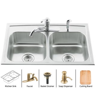 A thumbnail of the Kohler Toccata-K-3346-3-Package Stainless Sink / Brushed Bronze Basket Strainer