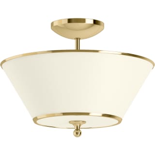 KOHLER Parohn 16 in. 2-Light Brushed Moderne Brass Flush Mount Light