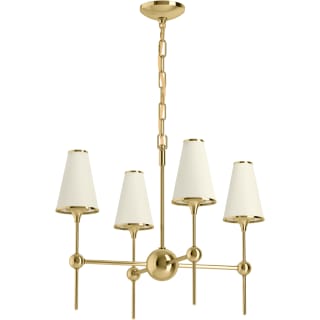 KOHLER Parohn 4-Light Polished Nickel Chandelier with Fabric Shades