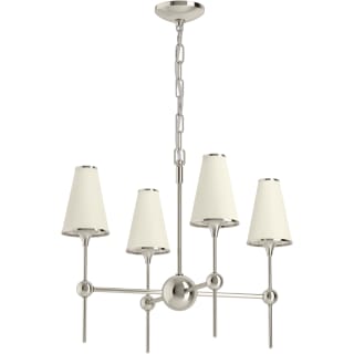 KOHLER Parohn 4-Light Polished Nickel Chandelier with Fabric Shades