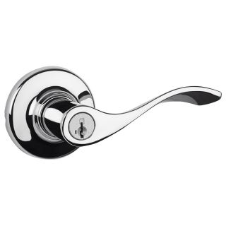 Kwikset 405BL-S Nickel Balboa Reversible Keyed Entry Door Leverset With Smartkey