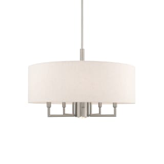 Livex Lighting 42605 91 Brushed Nickel Meridian 6 Light 24 Wide Drum Chandelier LightingDirect