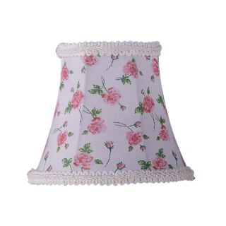 A thumbnail of the Livex Lighting S273 White Floral Print Bell Clip Shade with Fancy Trim