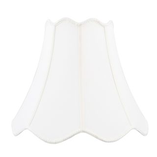 A thumbnail of the Livex Lighting S559 White Top/Bottom Scallop Shantung Silk Bell Shade with Fancy Trim