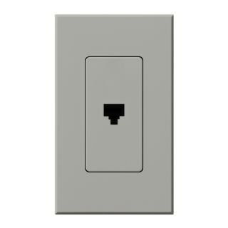 Lutron Nt Pj Gr Gray Nova T Single Rj11 Cable Jack Wall Plate