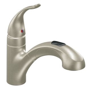 Moen 67315SL Stainless Single Handle Pullout Kitchen Faucet from the ...