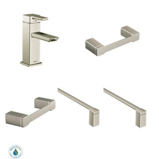 A thumbnail of the Moen 90 Degree Faucet and Accessory Bundle 2 Brushed Nickel