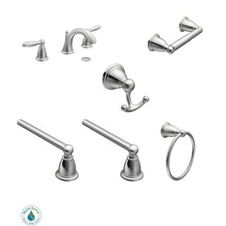 Moen Brantford Faucet And Accessory Bundle 4ch Chrome With