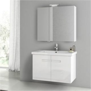 Nameeks Acf Ny06 Pvc Matt Canapa Pvc Matt Canapa Acf 32 3 10 Wall Mounted Floating Vanity Set With Wood Cabinet Ceramic Top With 1 Sink Less Mirror Faucet Com