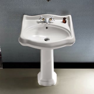Nameeks Traditional Pedestal Sink in White with 3 Faucet Holes Nameeks Traditional Pedestal Sink in White with 3 Faucet Holes