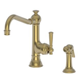 Newport Brass 2470 5313 24s Satin Gold Pvd Jacobean Single Handle Kitchen Faucet With Side Spray Faucetdirect Com