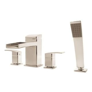 Pfister LG6 4DFK Brushed Nickel Kenzo Deck Mounted Roman Tub Filler with Built In Diverter Includes Hand Shower Faucet