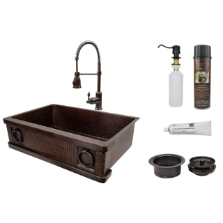 Premier Copper Products Ksp4 Kasdb33229r Oil Rubbed Bronze 33 Farmhouse Single Basin Brass Kitchen Sink With 1 8 Gpm Pre Rinse Faucet Drain Assembly And Soap Dispenser Faucet Com