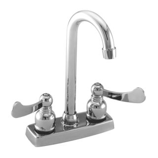 Proflo Pfll336m Chrome Double Handle Bar Faucet With Metal Wing
