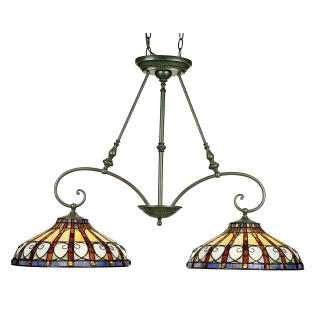 Quoizel Tfav240vb Vintage Bronze Stained Glass Tiffany Island Billiard Fixture From The Ava Collection Lightingdirect Com