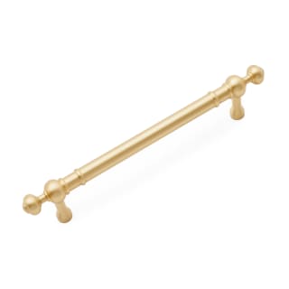 RK International CP 816 SB Satin Brass Industrial 5 Center to Center Solid Brass  Pipe Bar Cabinet Pull / Handle with Decorative Ball Finial Ends 