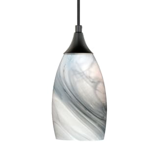 Black Cord And Brushed Nickel And Pearl Iridescent Swirl Glass Pendant 
