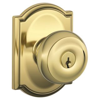 A thumbnail of the Schlage F51-GEO-CAM Lifetime Polished Brass
