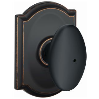 Schlage F40SIE716CAM Aged Bronze Siena Privacy Door Knob Set with