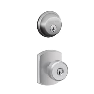 Schlage FB50BWEGRW626 Satin Chrome Bowery Single Cylinder Keyed Entry Door  Knob Set and Deadbolt Combo with Greenwich Rose 