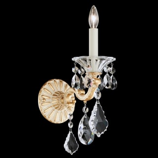 Schonbek 5000 27S Parchment Gold La Scala Single Light 16 Tall Wall Sconce with Clear Swarovski Crystals LightingDirect