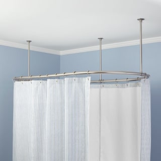 Signature Hardware 110223 Brushed Nickel 72 x 30 Oval Solid Brass Ceiling  Mounted Shower Curtain Rod 