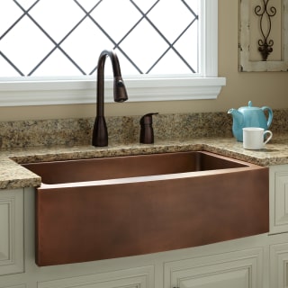 Curved Apron Front Sink w/Towel Bar