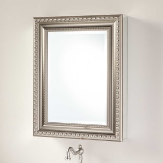 20 in. W x 26 in. H Framed Recessed or Surface-Mount Bathroom Medicine Cabinet with Deco Framed Door in Brushed Nickel 20 in. W x 26 in. H Framed Recessed or Surface-Mount Bathroom Medicine Cabinet with Deco Framed Door in Brushed Nickel