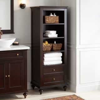 Espresso bathroom deals linen cabinet