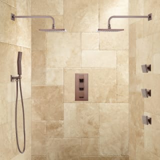 Signature Hardware 421863 Oil Rubbed Bronze Ryle Thermostatic Shower System With 7 3 4 Rain Shower Head Hand Shower And 3 Body Sprays Rough In Included Faucetdirect Com