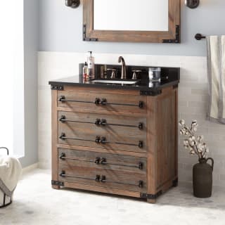 Signature Hardware 436810 Gray Wash Pine Absolute Black Granite Bonner 36 Single Vanity Set With Reclaimed Pine Cabinet Granite Vanity Top And Rectangular Undermount Sink 8 Faucet Holes Faucetdirect Com