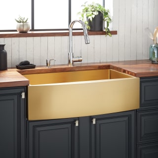 Signature Hardware 441080 Matte Gold Atlas 33 Farmhouse Single Basin Stainless Steel Kitchen Sink Faucet Com