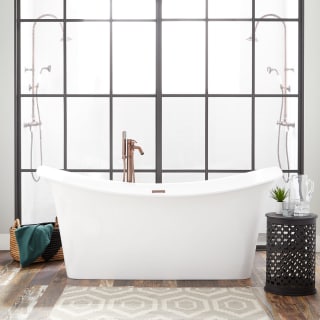 Signature Hardware 442088 White Black Drain Otley 69 Acrylic